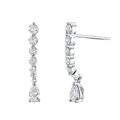 925 Sterling Gümüş Beyaz Pear Drop Kübik Zirkon Kulaklıkları Müşteri İhtiyaçları İçin