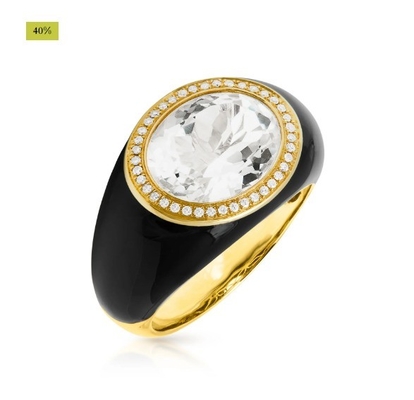 Micro Insert 18K Altın Kaplama Mavi Topaz Enamel Moda Kadın Bakır Yüzükleri
