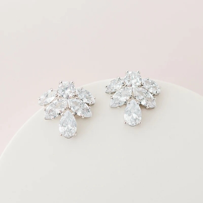 18K Gold Plated Brass Wedding Earrings featuring Cubic Zircon for Beauty White Lovers