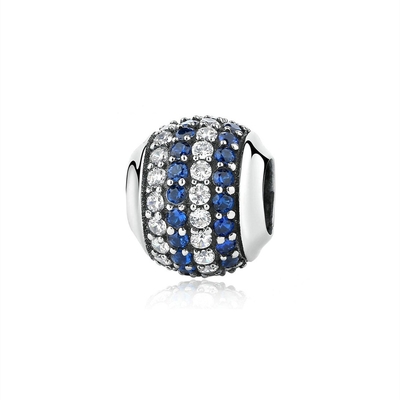 Moda Beyaz ve Mavi CZ 925 Sterling Gümüş Mücevher Yapım Aksesuarları