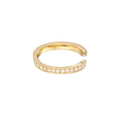 Kadınların Klasik Gökkuşağı Çamdanı Kübik Zirkon 925 Sterling Gümüş Kulak Manşet Mücevherleri