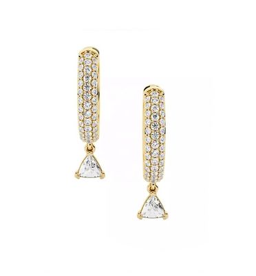 925 Ayar Gümüş Üzerine Rose Gold Kaplama Üçüncü Taraf Değerlendirmeli Pırlanta Halkalı Küpe ve 50 Çift Minimum Sipariş Miktarı