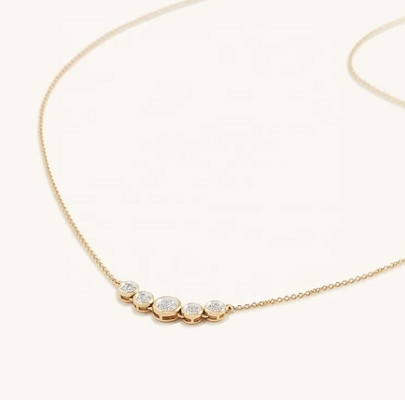 Rhodium 18k Altın Kolye Kadınlar 1.2mm Beyaz Altın Cz Kolye