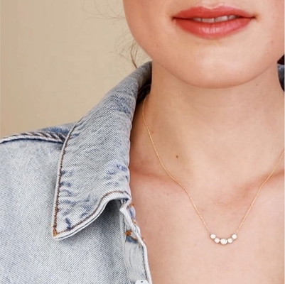 Rhodium 18k Altın Kolye Kadınlar 1.2mm Beyaz Altın Cz Kolye
