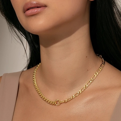 18K altın kaplama çift zincirli kolye kızlar için moda aksesuar koleksiyonu için