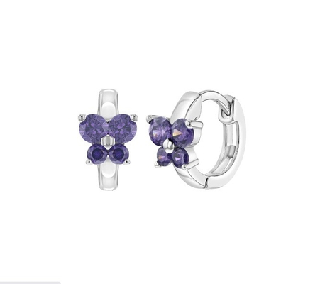 Sapphire Cubic Zircon Butterfly Huggies hediye fırsatları için küpeler