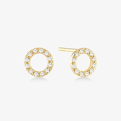 18K Altın 925 Sterling Gümüş Kızlar için Klasik Stud Kulaklıkları Moda Aksesuarı
