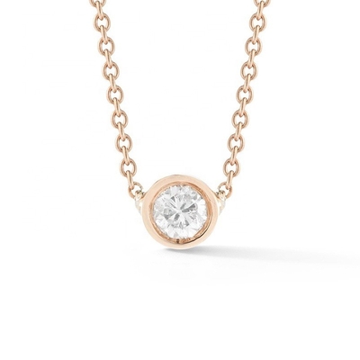 Basit 925 Sterling Gümüş Solitaire Elmas CZ Kolye 7mm/10mm/15mm Taş Boyutları