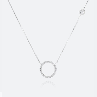 Altın kaplama S925 Gümüş Çember Kolye CZ Kadınlar için Kolye 925 Sterling Gümüş