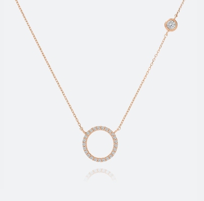 Altın kaplama S925 Gümüş Çember Kolye CZ Kadınlar için Kolye 925 Sterling Gümüş