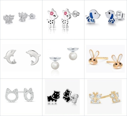 Tatlı Modali Pembe Çiçek Enamel Düğme Arka Küpe Şirin 925 Sterling Gümüş Tasarımı