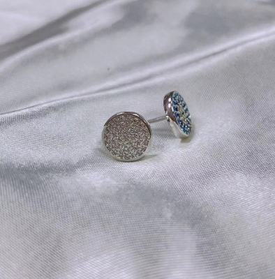 ZIRCON Çember 18K Altın Kaplama El Yapımı Mikron Pave CZ Göz Turkiye Tasarım Stud Küpesi 925 Sterling Gümüş