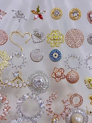 ZIRCON Çember 18K Altın Kaplama El Yapımı Mikron Pave CZ Göz Turkiye Tasarım Stud Küpesi 925 Sterling Gümüş