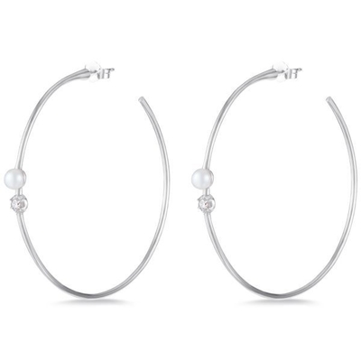 925 Sterling Gümüş Halka Bileklik 4mm-4.5mm Tatlısu İnci Bileklik