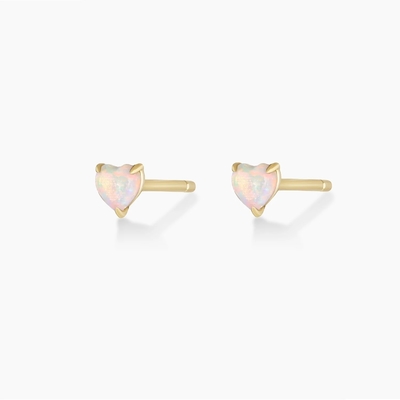 Prong Setting Opal Heart Stud Bileklik 925 Sterling Gümüş Zeki 18K Altın Kaplama
