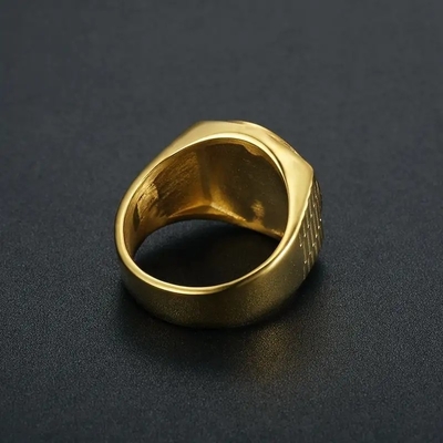 Taç 18K Altın Yüzük Kare Unisex El Beyaz Kristal Çift Yüzük