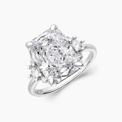 18K altın kaplama ana taş CZ Vintage düğün kızlar için 925 Sterling gümüş yüzük