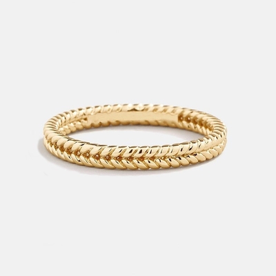 Güzel Mücevherler 18K Altın 925 Sterling Gümüş Buğday Yüzüğü Kadınlar İçin