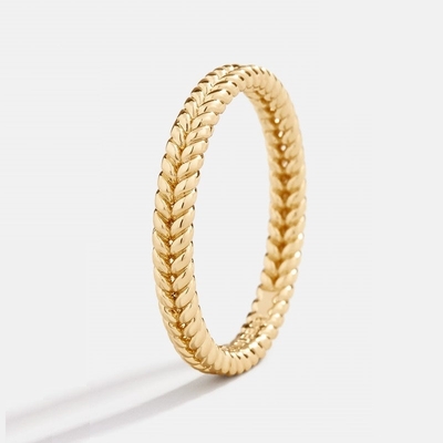 Güzel Mücevherler 18K Altın 925 Sterling Gümüş Buğday Yüzüğü Kadınlar İçin