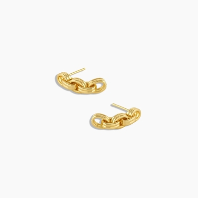 18K Altın Drop Dangle Zincir Küpe Rhodium Kaplama Kalın Zincir Küpe