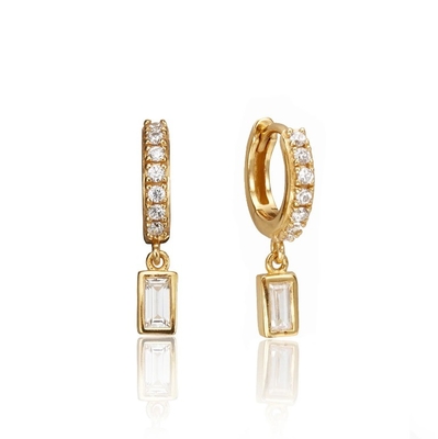 925 Sterling Gümüş Altın kaplama Dangle küpe yıldönümü için, nişan.