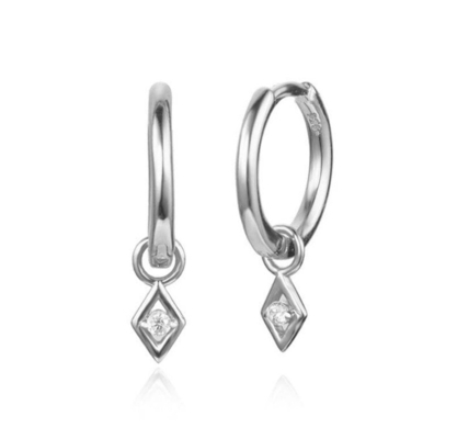 Seçenek Taş Rengi Moda 18k Gerçek Altın Kaplama Halka Dangle Küpesi 925 Sterling Gümüş