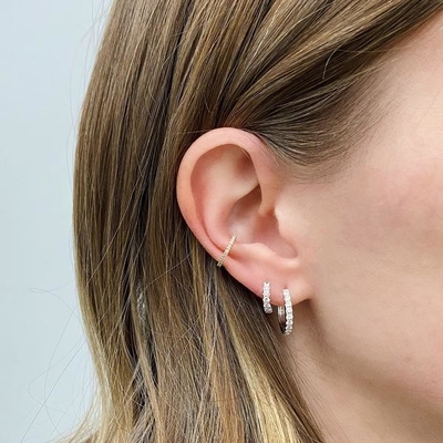Mücevher Tipi KÜTÜS 18K Altın Kaplama CZ Yatak Küresi Kadınlar için 925 Sterling Gümüş