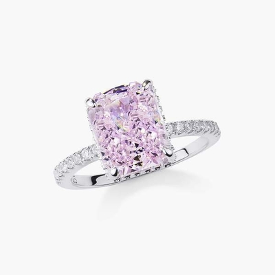Gümüşlü Bagüette Mavi Elmas 5A Buz Kesme CZ Kadınlar için Nişan Yüzüğü 925 Sterling Gümüş