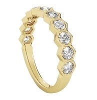US5-US11 Honeycomb Wedding Band Altın 925 Sterling Gümüş Yüzük