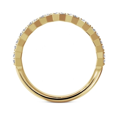 US5-US11 Honeycomb Wedding Band Altın 925 Sterling Gümüş Yüzük