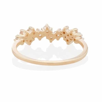 925 Sterling Gümüş Mücevher Prong Setting Mini Clear CZ Band Yüzükler Kadınlar için Sterling