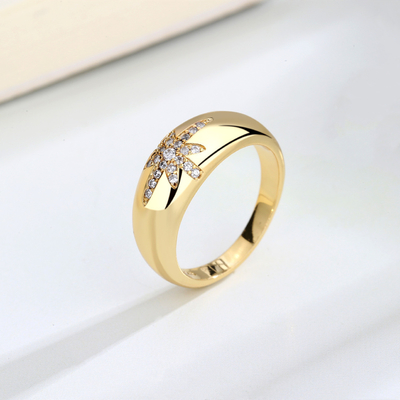Unisex Alibaba-Online-Shopping Altın kaplama Starburst Band Yüzükleri Sterling Gümüş 925
