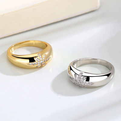 Unisex Alibaba-Online-Shopping Altın kaplama Starburst Band Yüzükleri Sterling Gümüş 925