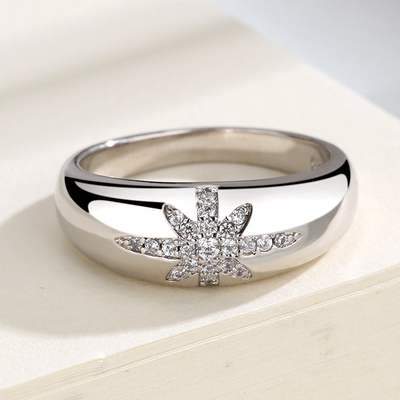 Unisex Alibaba-Online-Shopping Altın kaplama Starburst Band Yüzükleri Sterling Gümüş 925