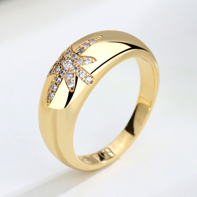 Unisex Alibaba-Online-Shopping Altın kaplama Starburst Band Yüzükleri Sterling Gümüş 925