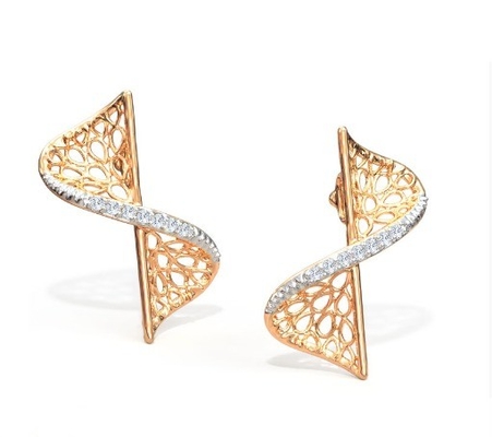 2024 Bileklik Set'i Pave Setting Teknolojisi ve Kübik Zirkonya Swerve Twist Stud'ları ile