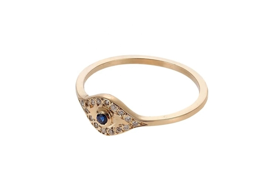 925 Sterling Gümüş Evil Eye Elmas Band Yüzük Gümüş Plating Klasik Stil