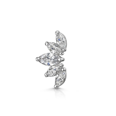 Altın kaplama Rhodium Stud küpeleri Beyaz CZ Kadınlar için Günlük giyim tarzı