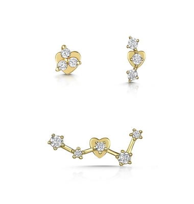 OEM Constella Stud küpeler 925 18k Beyaz Altın Stud küpeler