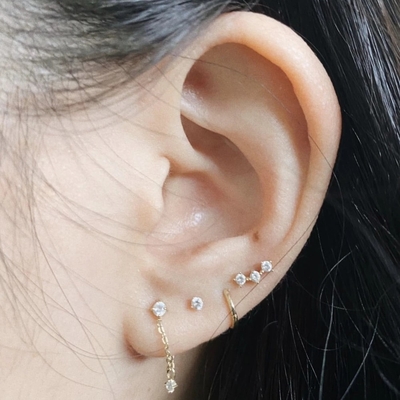 OEM Constella Stud küpeler 925 18k Beyaz Altın Stud küpeler