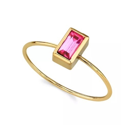 14K Altın Dip Cubic Zirconia Kristal Yüzük OEM Strass Yüzük