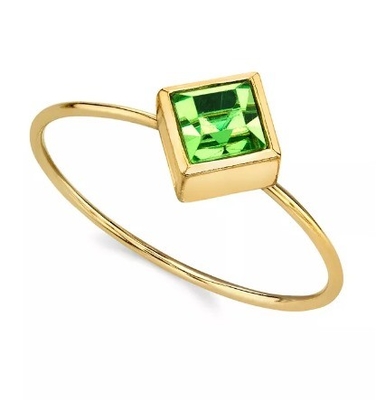 14K Altın Dip Cubic Zirconia Kristal Yüzük OEM Strass Yüzük