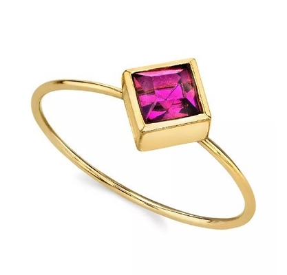 14K Altın Dip Cubic Zirconia Kristal Yüzük OEM Strass Yüzük