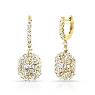 Beyaz CZ küpe 925 Sterling Gümüş Klasik Tarzı Nişan ve Düğün için