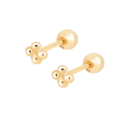 6mm Gümüş Küçük Mermeleli Top Barbell Stud Kulaklıkları Vuruşlu Arkaplanlar Mücevher