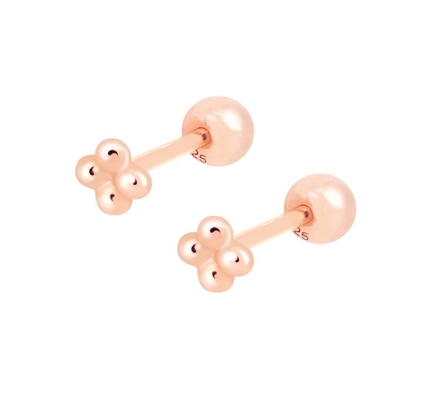 6mm Gümüş Küçük Mermeleli Top Barbell Stud Kulaklıkları Vuruşlu Arkaplanlar Mücevher