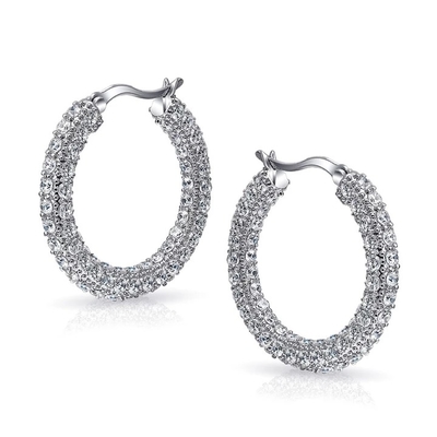 925 Sterling Gümüş Gelinlik Pave Beyaz CZ moda öncü gelinler için küp küpe