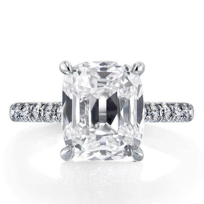 Beyaz CZ 925 Sterling Gümüş Nişan Yüzüğü 18K Altın Kaplama Baguette Cut