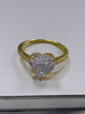 Micro Insert Inlay Teknolojisi Kalp Kesim CZ Taş 925 Sterling Gümüş Nişan Yüzükleri