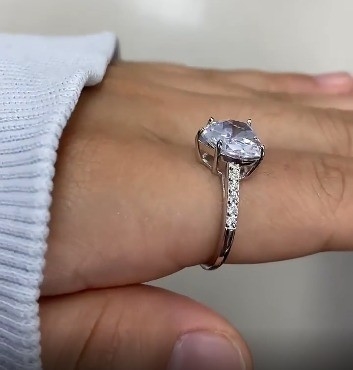 Micro Insert Inlay Teknolojisi Kalp Kesim CZ Taş 925 Sterling Gümüş Nişan Yüzükleri